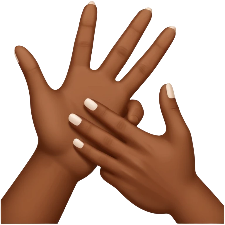 deux mains qui forment un coeur, une main blanche et une main marron emoji