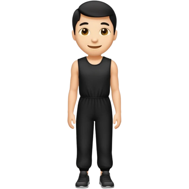 create an emoji, sleeveless fitted black jumpsuit emoji