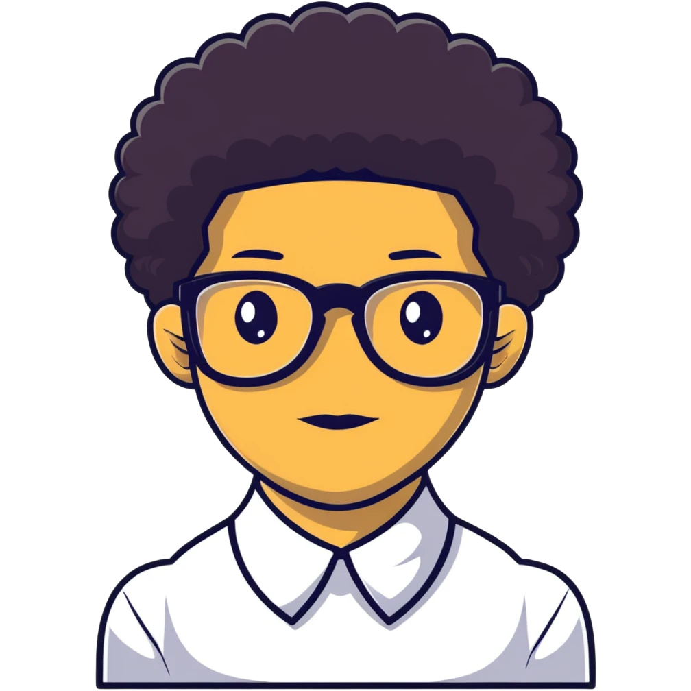 light skin nerd with afro emoji