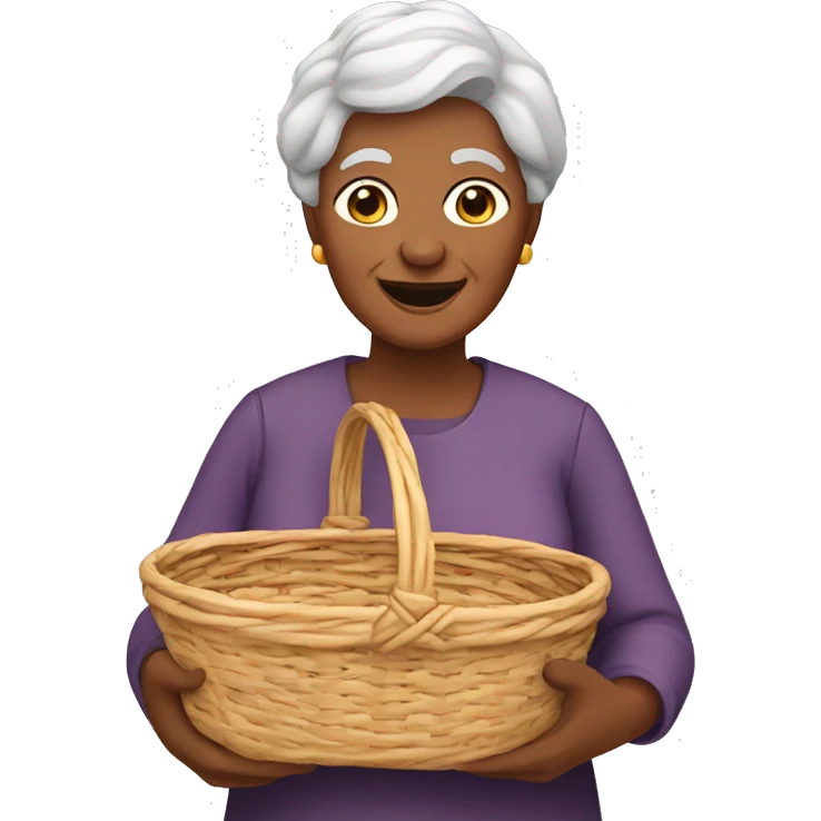 grandma with bread basket emoji