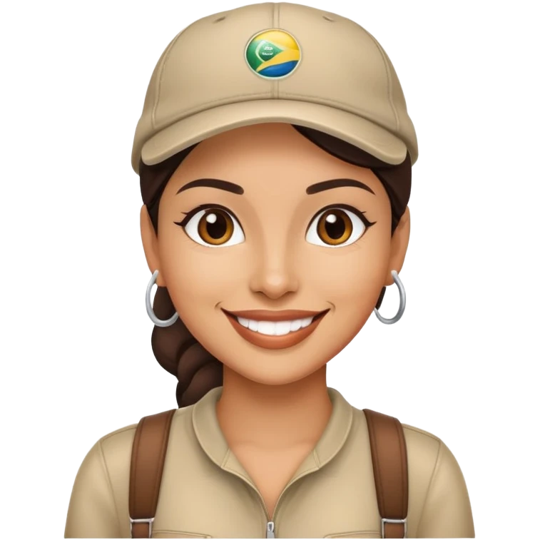 stylish latin-american woman wearing a cap and smiling emoji