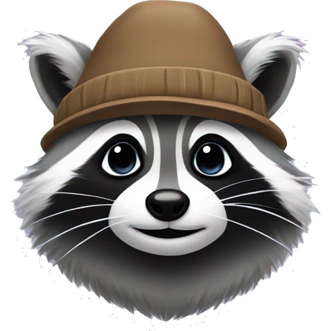 raccoon with a fluffy hat emoji