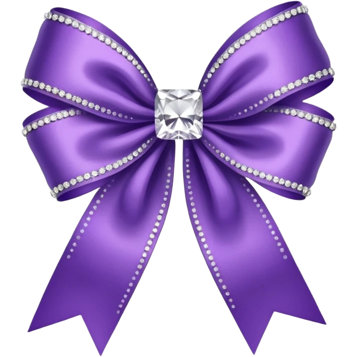 violet ribbon with diamonds emoji