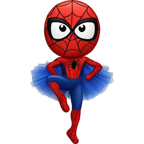 Spiderman wearing a tutu emoji