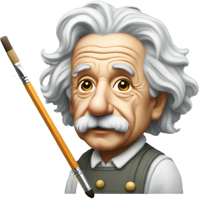painter albert einstein paints emoji