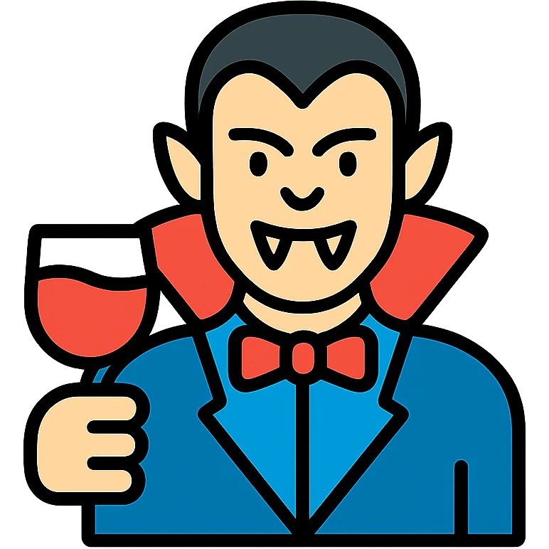 вампир с бокалом emoji