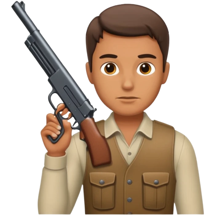 A man with a gun emoji
