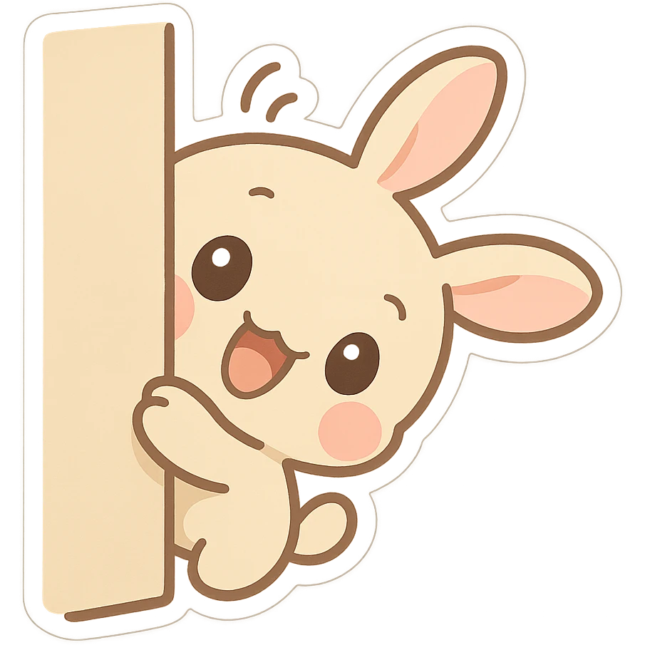 Yeep from Yeeps Hide and Seek, peeking from behind an object, playful expression, simple shapes, minimal background emoji
