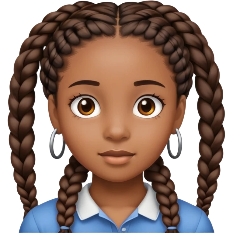 black teen girl with braids emoji