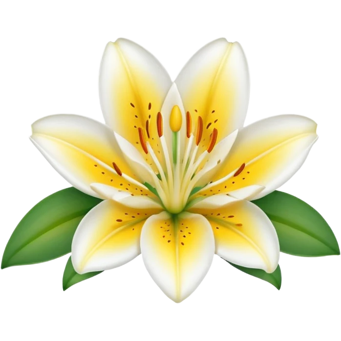 lily flower with eyes and smile no face emoji