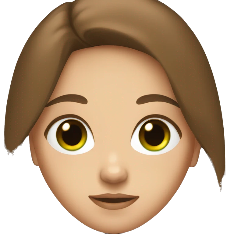 girl with brown hair and green eyes emoji