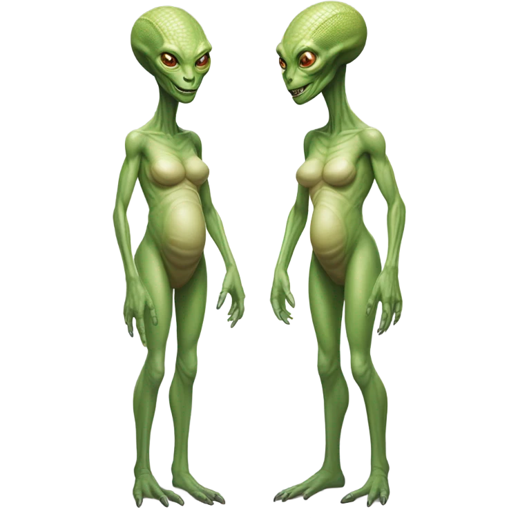 a Reptilian alien woman, full body, Pregnant emoji