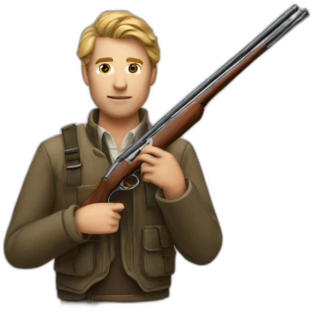 White Hunter with a shotgun emoji