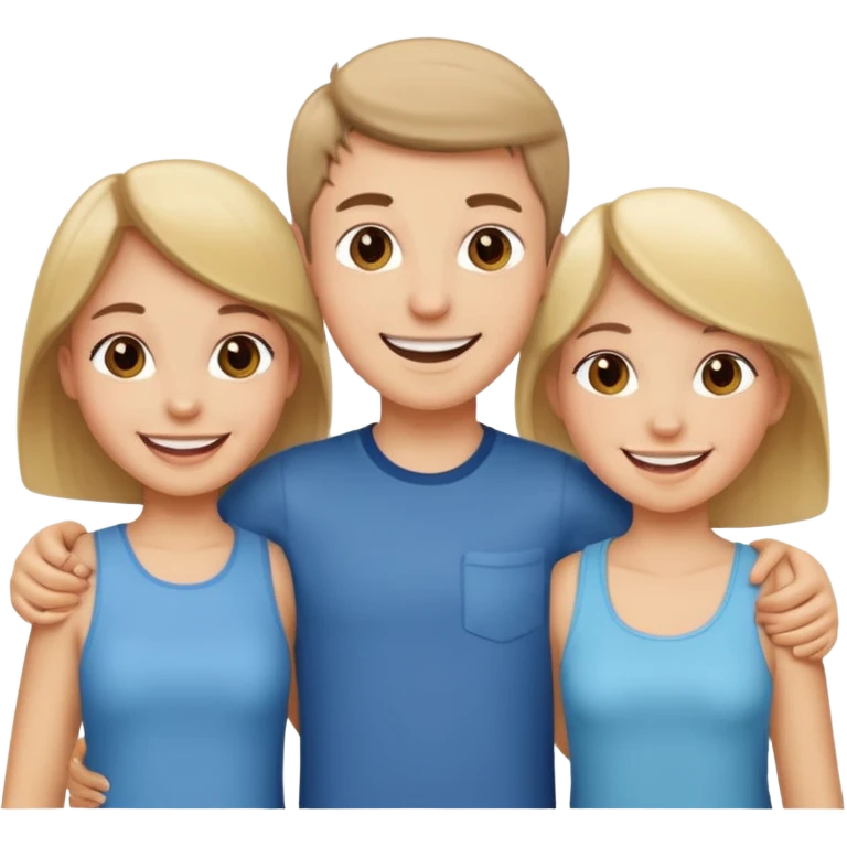 Two girls one boy  emoji