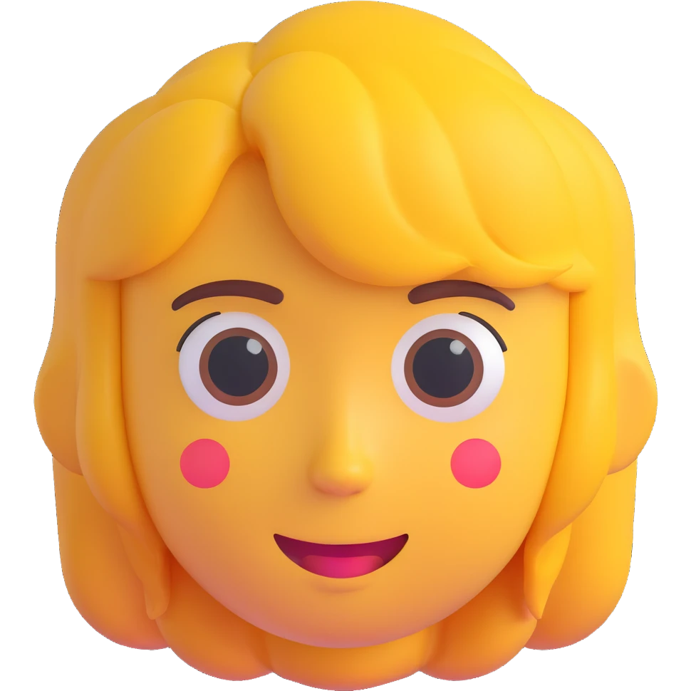 3D emoji style portrait capturing main facial features and hairstyle from reference image emoji