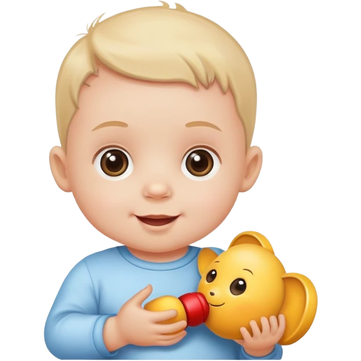 friendly and fun baby crawling with a toy nearby emoji