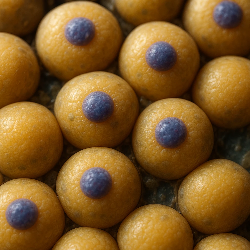 adipocytes with visible nuclei, hyper realistic 4K style, microscopic details, scientific atmosphere emoji