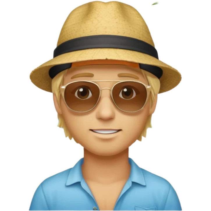 Blonde guy tourist in a beach from Lima, Peru emoji