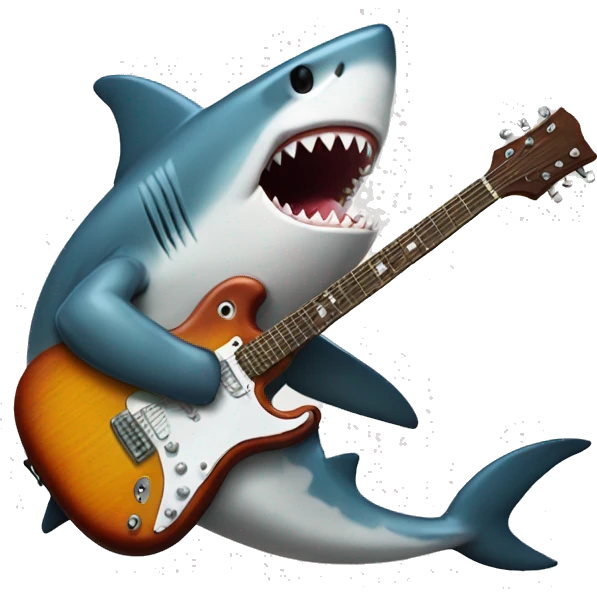 Shark eating a guitar emoji