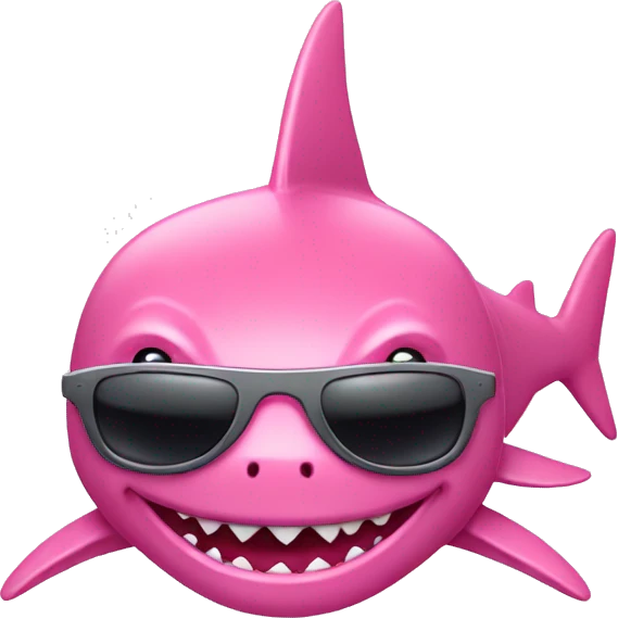 Pink shark wearing sunglasses  emoji