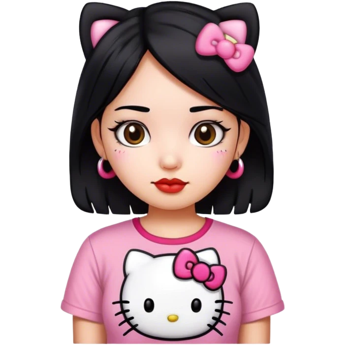 hello kitty girl black hair mexican emoji