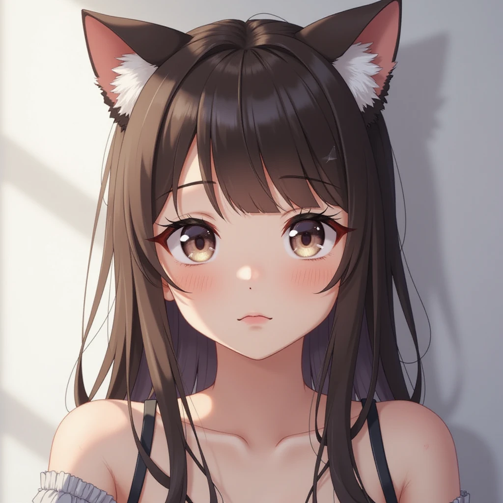 realistic anime girl with cat ears, photorealistic style, variation 3 emoji
