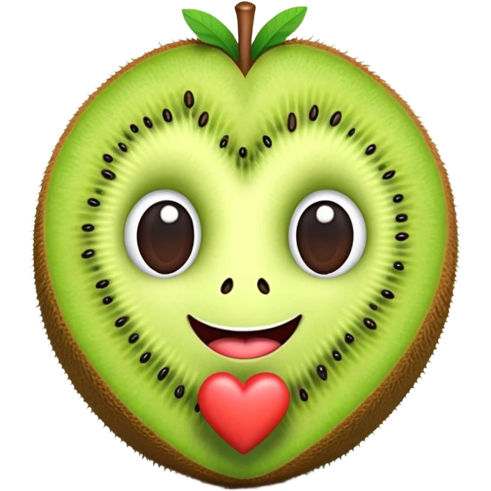 3d kiwi fruit with heart eyes emoji