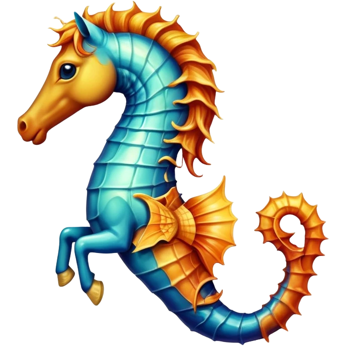 a seahorse with head of a real horse emoji