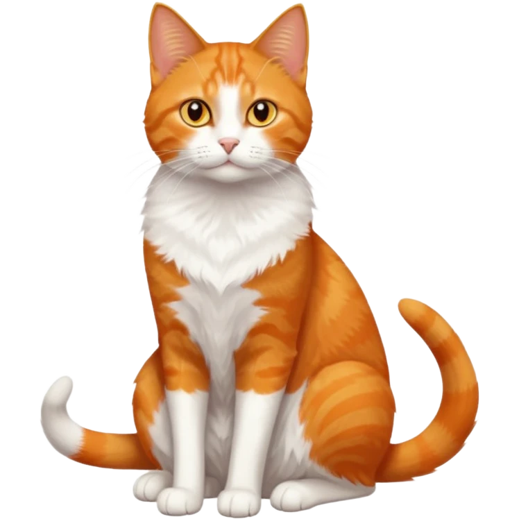 full body orange domestic shorthair slim cat with yellow/orange eyes with a white triangle on his nose emoji
