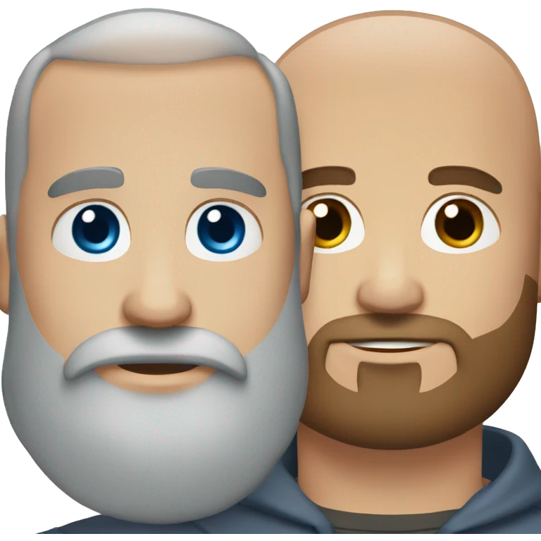 medium beard, blue eyes, close shaved hair, brown hair, round face emoji