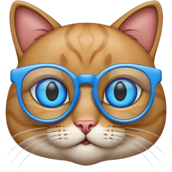 Un gato con lentes azules emoji