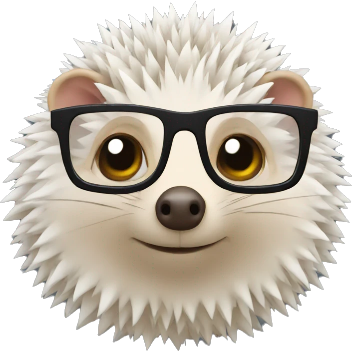 A hedgehog with glasses emoji