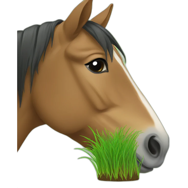 horse eat grass emoji