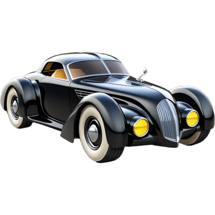  the animated series Venom aerodynamic futuristic Batmobile loosely based on 1936 cord 812 (flat long straight faceted mechanical body) stealthy town hot rod  emoji
