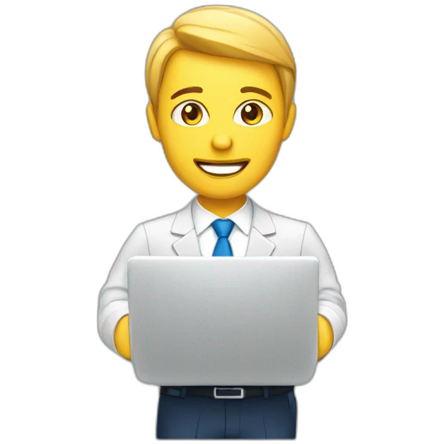 sales agent using computer emoji