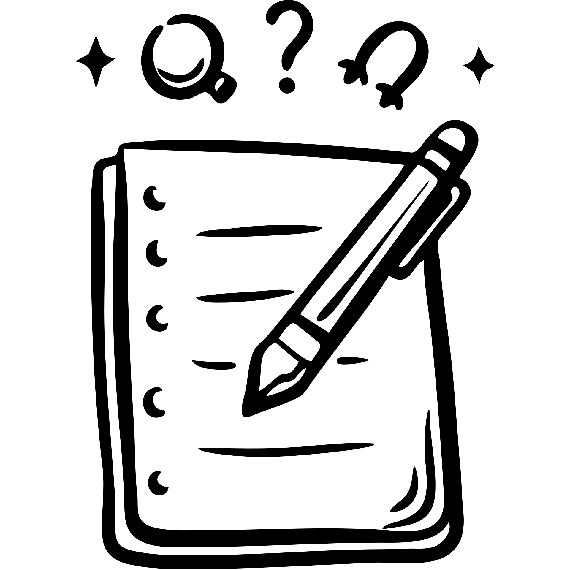 Content creation icon showing a notebook with pen and creative elements floating above it emoji