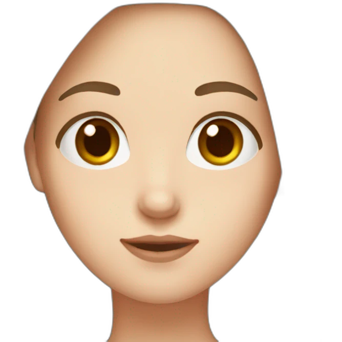White Girl with Big forehead with dark brown hair emoji