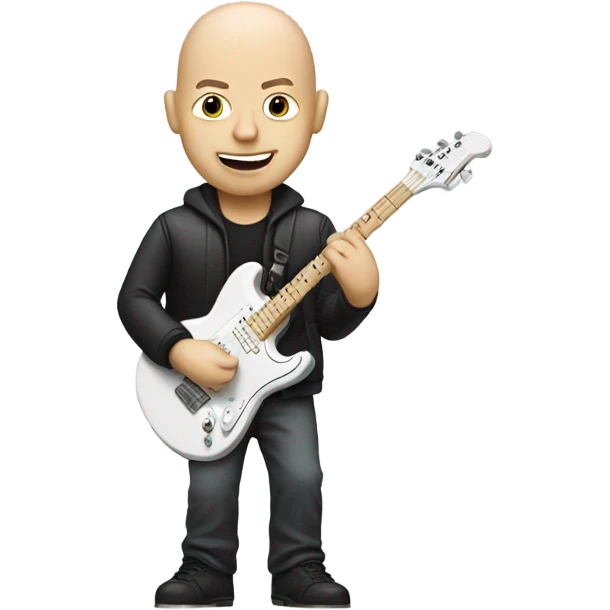 White bald guy playing an electric guitar emoji