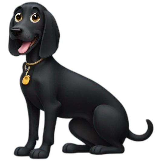 all black hound dog emoji