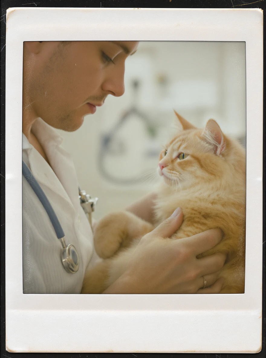veterinarian examining a cat emoji
