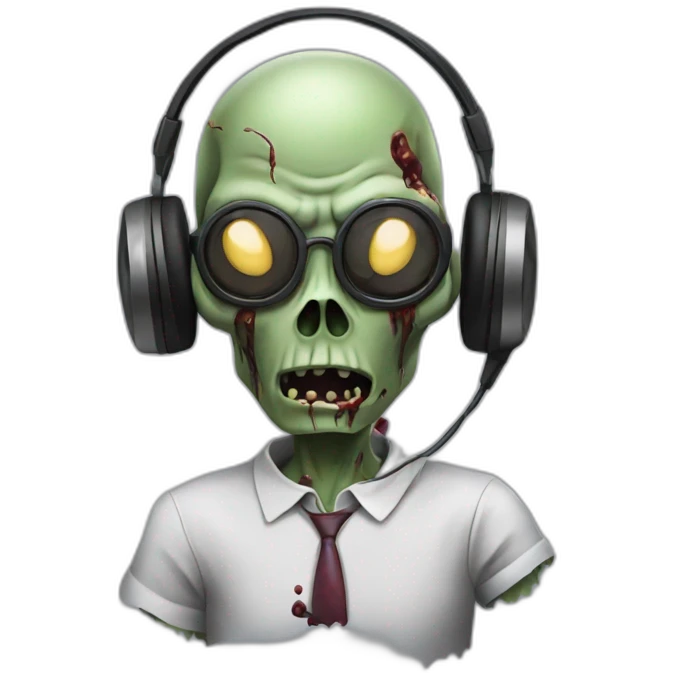 Zombie listening music in headphones  emoji