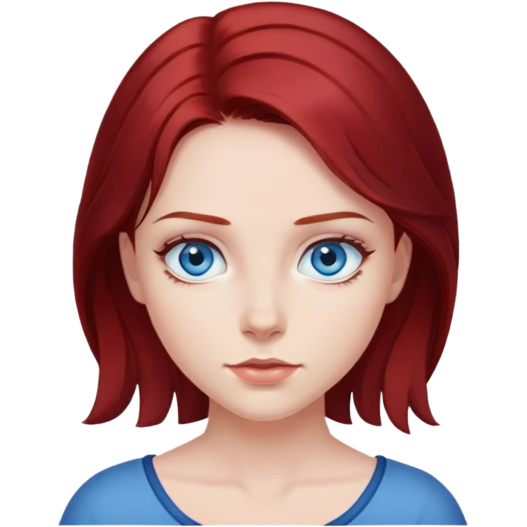 Dark Red hair girl, blue eyes emoji