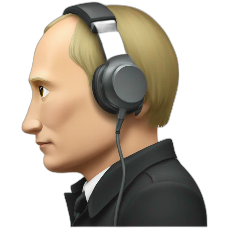Vladimir Putin with hadphone emoji