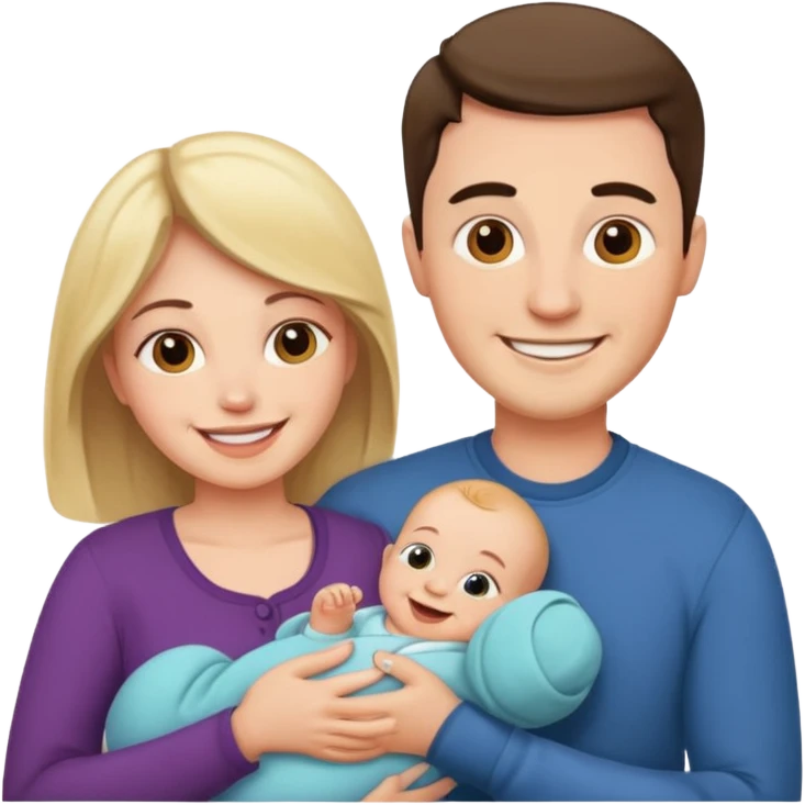 husband wife baby emoji