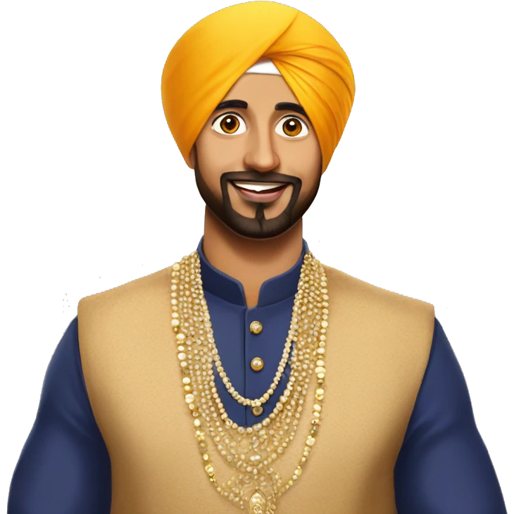 sikh man like diljit dosanj in traditional attire emoji