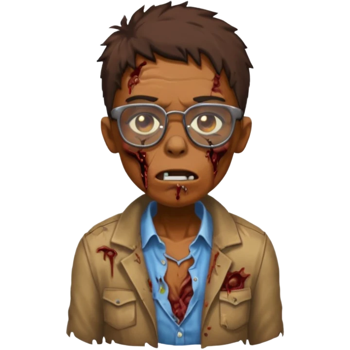 brown glasses zombie emoji