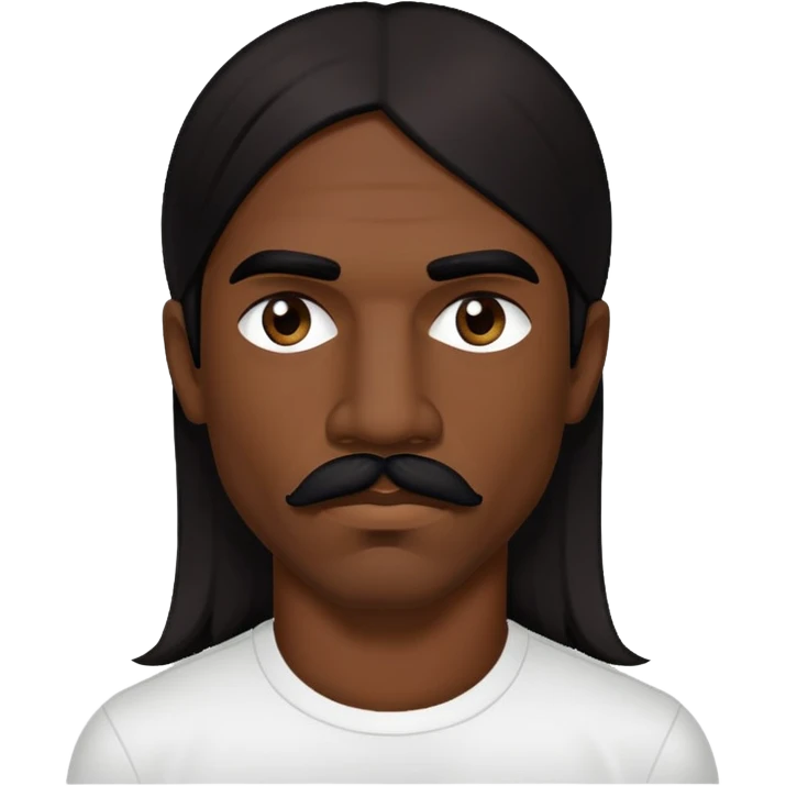 portrait of a man with long dark hair and mustache, inspired by Anthony Kiedis emoji