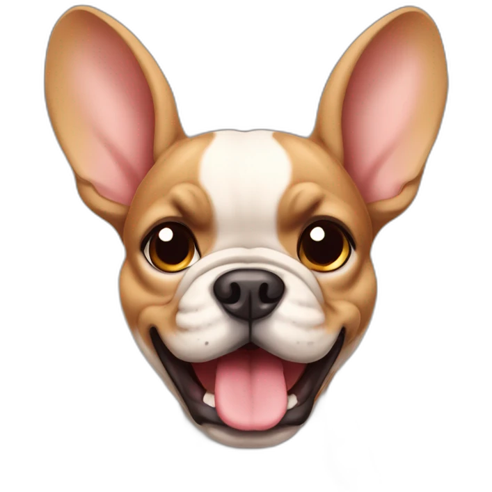 Fawn France-BullDog with big ears and gig mouth emoji