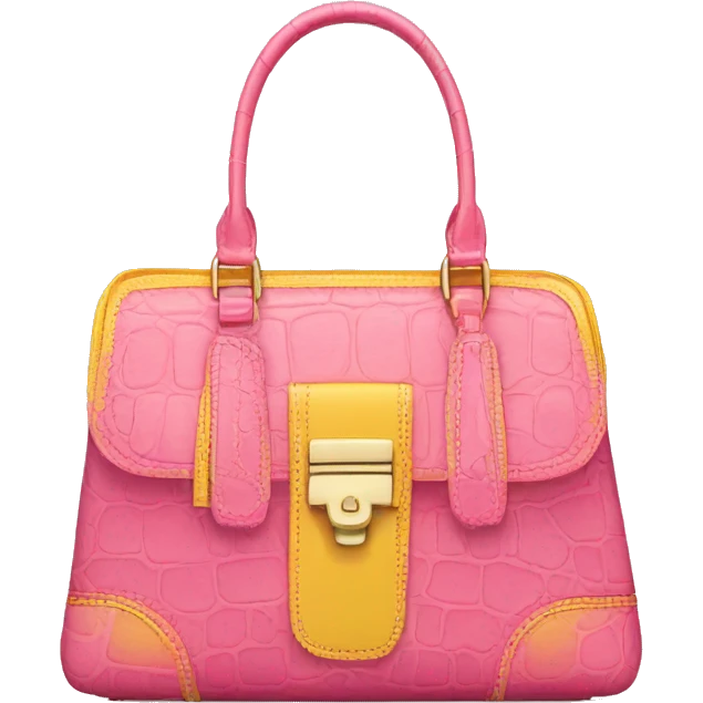 Pink and yellow Brahmin bag emoji