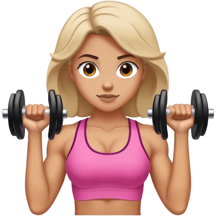 Female doing bicep curls at the gym emoji